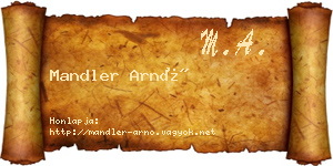 Mandler Arnó névjegykártya